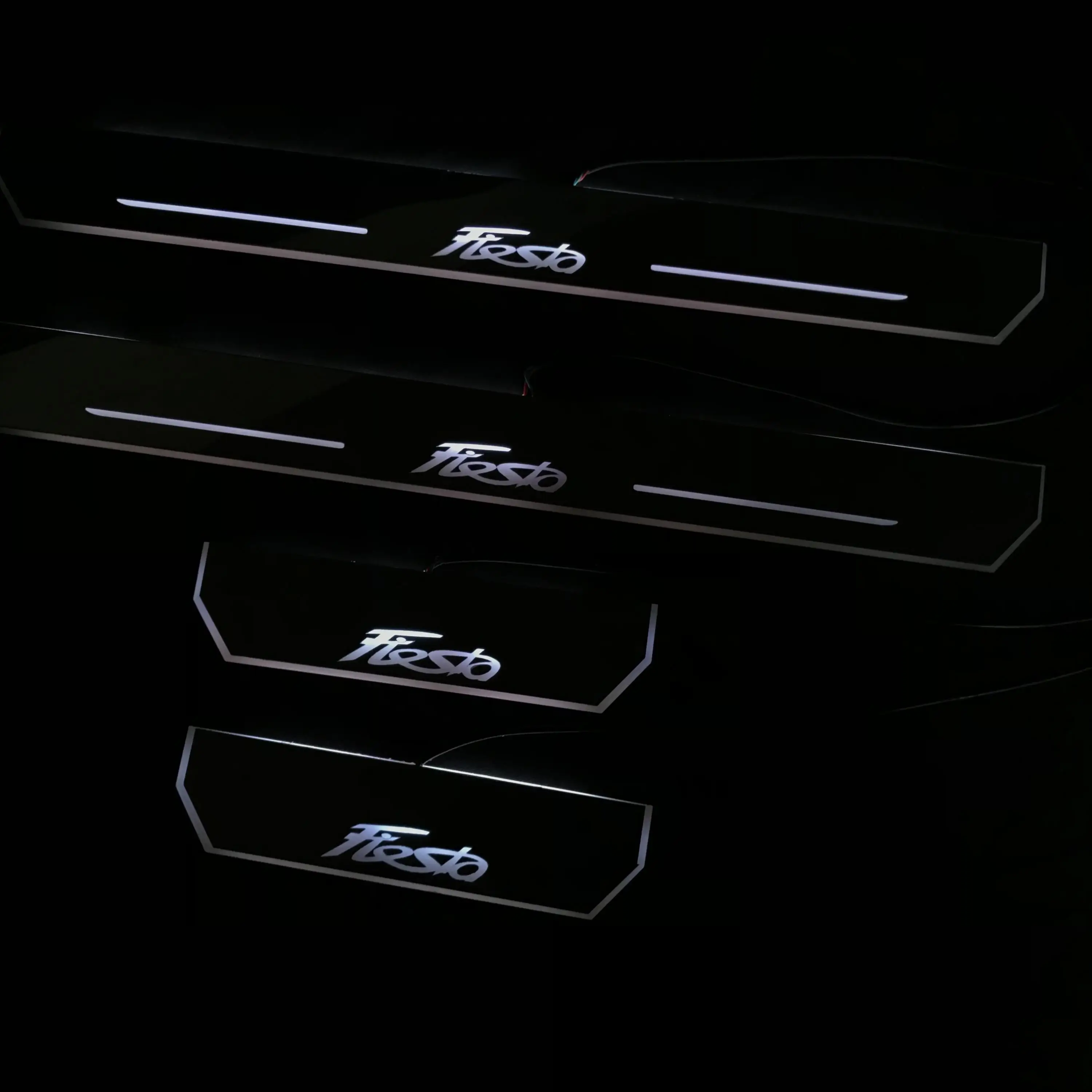 Osmrk светодиодные накладки на пороги для ford fiesta, динамические дверные потертости, приветственные огни, плоская подкладка, накладки, защита, 4 шт