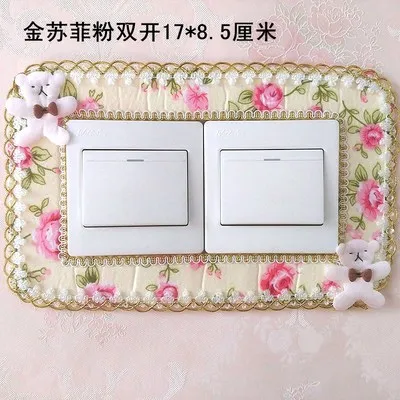 

pcs Lace Switch Stick4ers Cute Wall On-off Switch Outlet Home Decorations Bedroom Dustproof Protective Cover Decorative Stickers