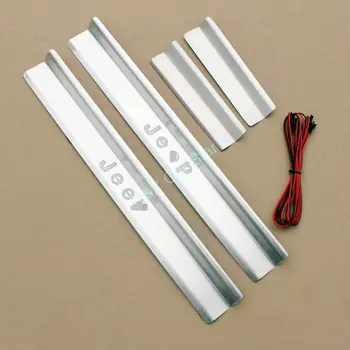 

Stainless Steel Door Sill Scuff Plate Guard Sills Protector Trim For JEEP Wrangler