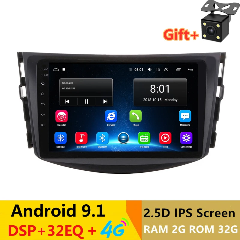 2.5D IPS Android Car DVD Video Player for toyota rav4 RAV 4 2007 2008 2009 2010 2011 GPS Navigation radio audio stereo bluetooth