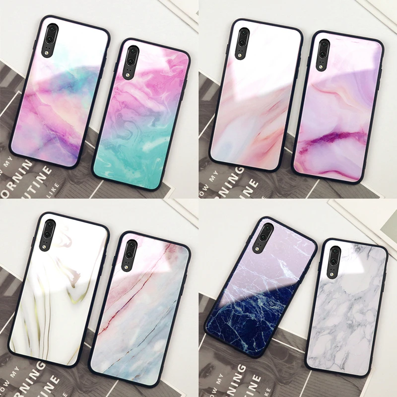 Чехол для телефона VIVO Y91C Y12 Y15 V17 Pro цветной жесткий чехол из закаленного стекла с