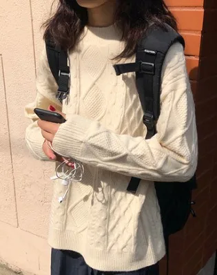 beige sweater SML осенние и зимние винтажные стильные клетчатые свободные широкие брюки женские брюки с высокой талией женские(F3858 - Цвет: beige sweater
