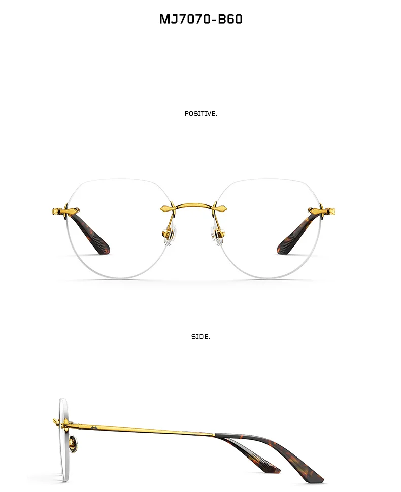 MOLSION Rimless оправы для очков из Для мужчин Для женщин Близорукость очки при астигматизме для прицел оправы оптические оправы очков в стиле унисекс, MJ7070