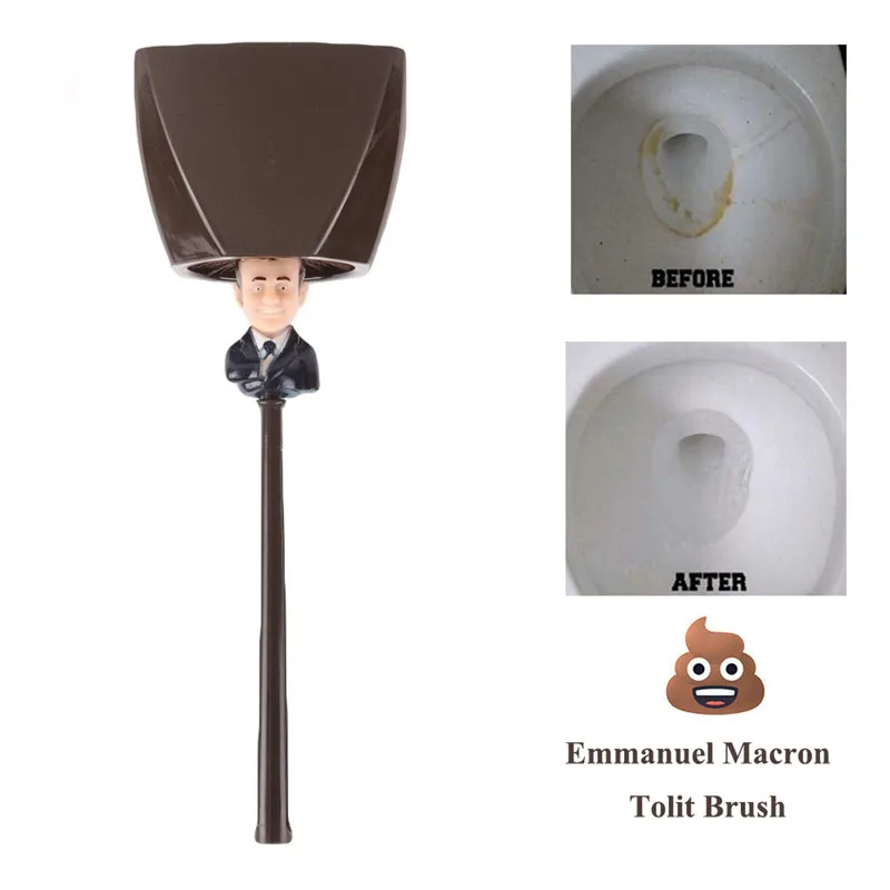 Best Drop ship Emmanuel Macron Brosse WC Brosse de toilette France President Trump Toilet Brush Funny