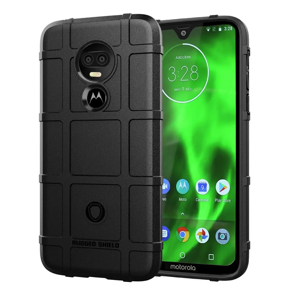 Black Для Motorola Moto G7 G6 power Plus Play EU US E6 военная защита против падения жесткий корпус из ТПУ для Moto T-Mobile Revvlry Plus - Цвет: Black