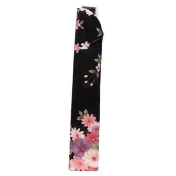 

2Pieces Floral Printed Hand Folding Fan Bag Holder Protector Pouch Non-Woven