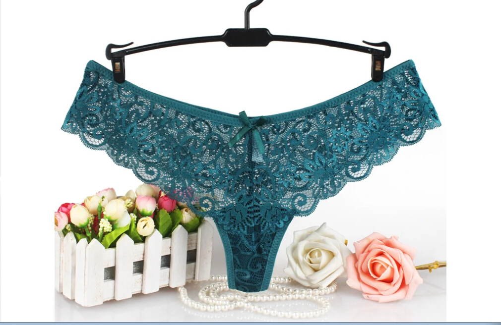 Зеленый Женское кружевное Сексуальное белье, стринги, трусы, S-XL нижнее белье, сексуальные Эротические трусики, трусы, Бесшовные стринги, трусики - Цвет: Зеленый