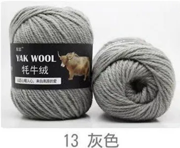 13 factory price 5pcs Thick hand knitting yarn Yak Wool Blended yarn 3mm extra fine fancy knitting yarn - Цвет: 13