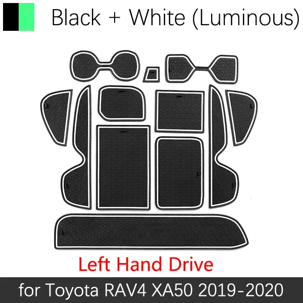 Противоскользящая резиновая подушка для автомобильной двери, красные ворота, слот для Toyota RAV4 XA50 RAV 4 50 MK5, коврик для интерьера, аксессуары - Название цвета: White LHD