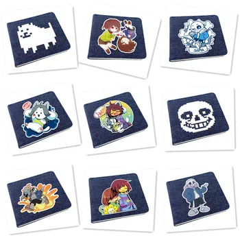 

Undertale Men Short Bi-fold Blue Wallet Zipper Women Coin Purse Unisex ID/Credit Card Holder For Boys Girl