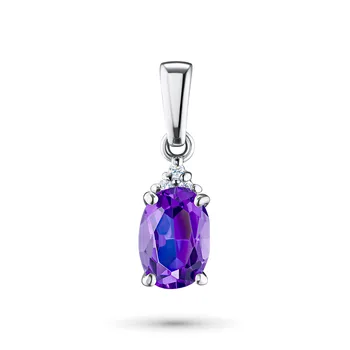 

Pendant made of silver with a diamond and amethyst