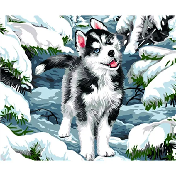 

5D DIY Diamond Embroidary Full Round Drill Mosaic Cross Stitch Wolf 3D Diamond Painting kit Sticker Home Decor TY248