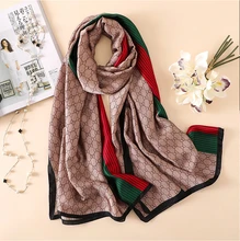 

Luxury Silk Scarf Women Foulard Pashmina Shawls Lady Wraps Female Beach Pareo Stoles Bandana Designer Brand Long Scarves 2021