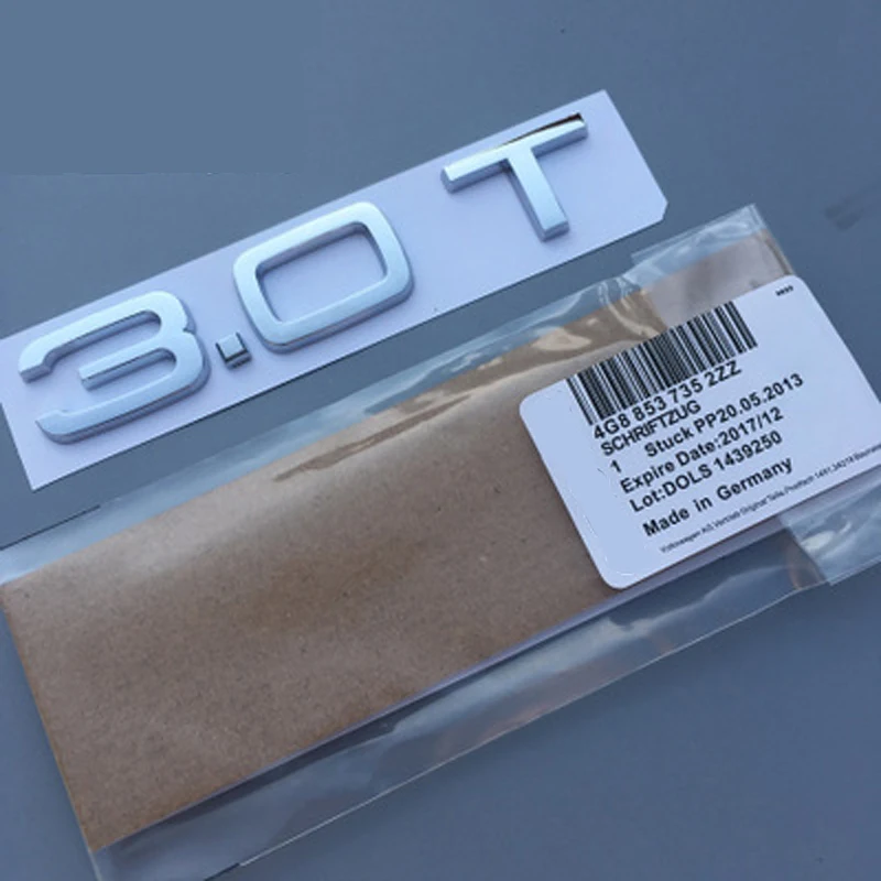 

Car Trunk 3.6 4.2 3.0T ABS Electroplating Digital Micro-standard Car Exterior Decorative Stickers Suitable for Audi Q3 Q5 Q7