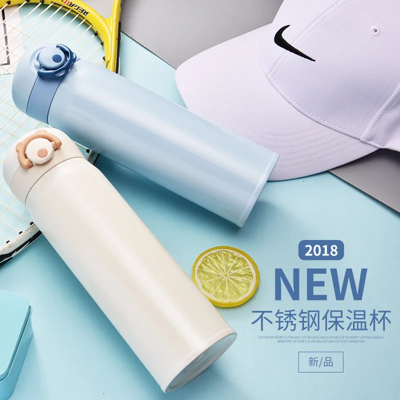 

Stainless Steel Vacuum Flask Lock Bounce Cup Creative Gifts Water Cup Customizable Logo