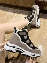  Aphixta 2022 Warm Winter Waterproof Snow Boots Women Hook & Loop Suede Plush Shoes Woman Sneakers For Women Botas Mujer 