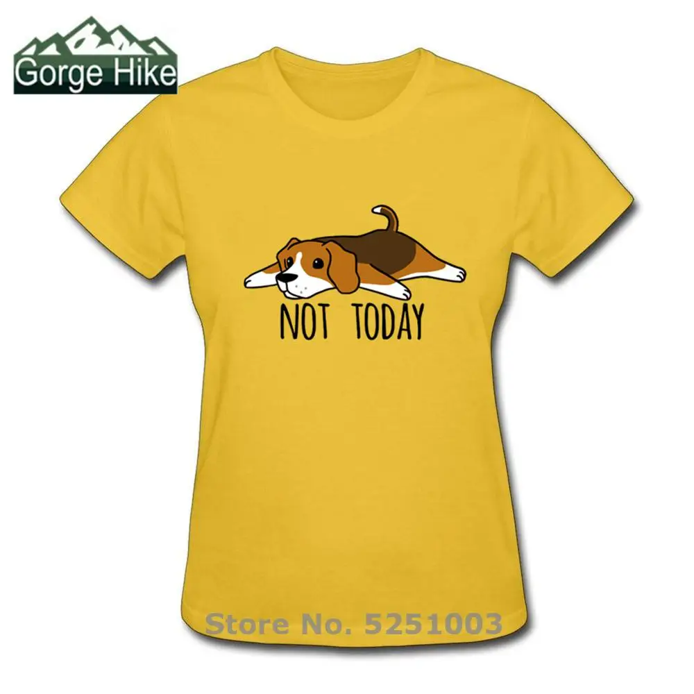 Funny Not Today Beagle Dog T Shirt Women Adult Tops T-Shirts Crewneck 100% Cotton Tee 2020 New Female Camiseta shirt | Женская одежда