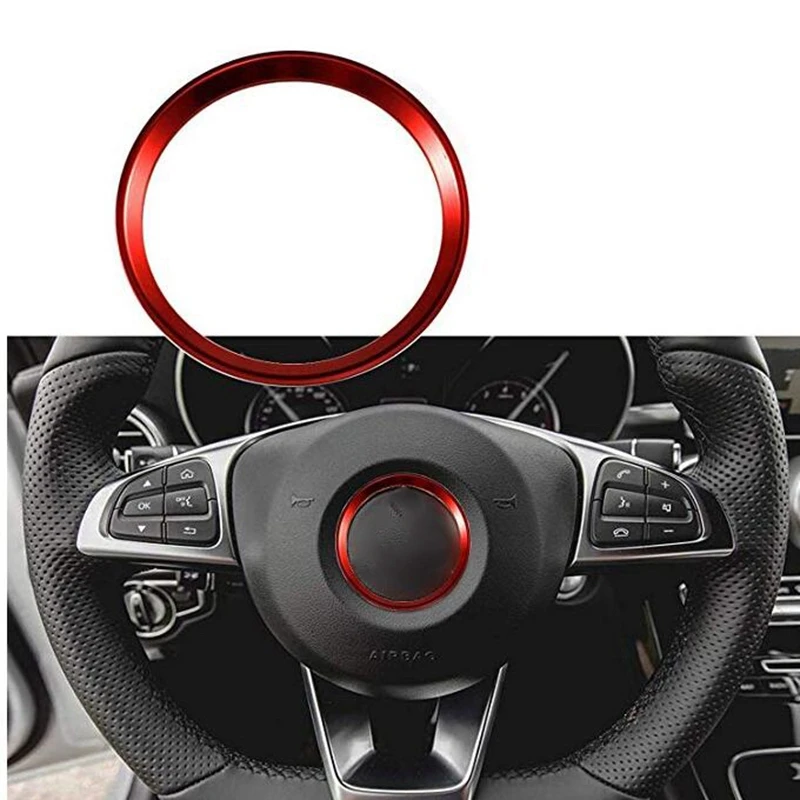 1X Красный Руль центр Логотип украшение крышка кольцо Накладка для Mercedes Benz C E CLA GLC