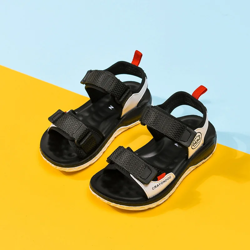 

Children Sandals 19 Years New Style Velcro Two-color Summer CHILDREN'S Shoes BOY'S Webbing Shoe-