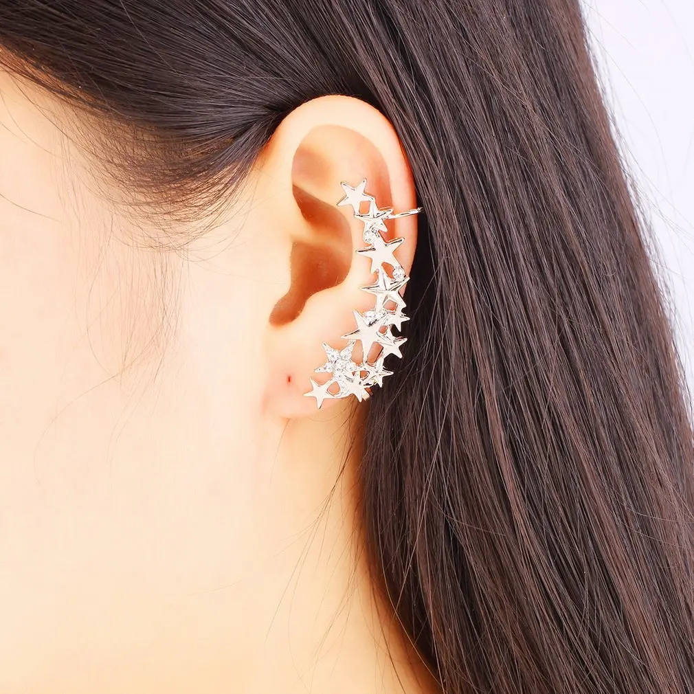 Fashion 1 Pair Fashion Star Ear Bone Clip On Ear Cuff Earrings No Pierce Pierce Promotion Wedding Accessories