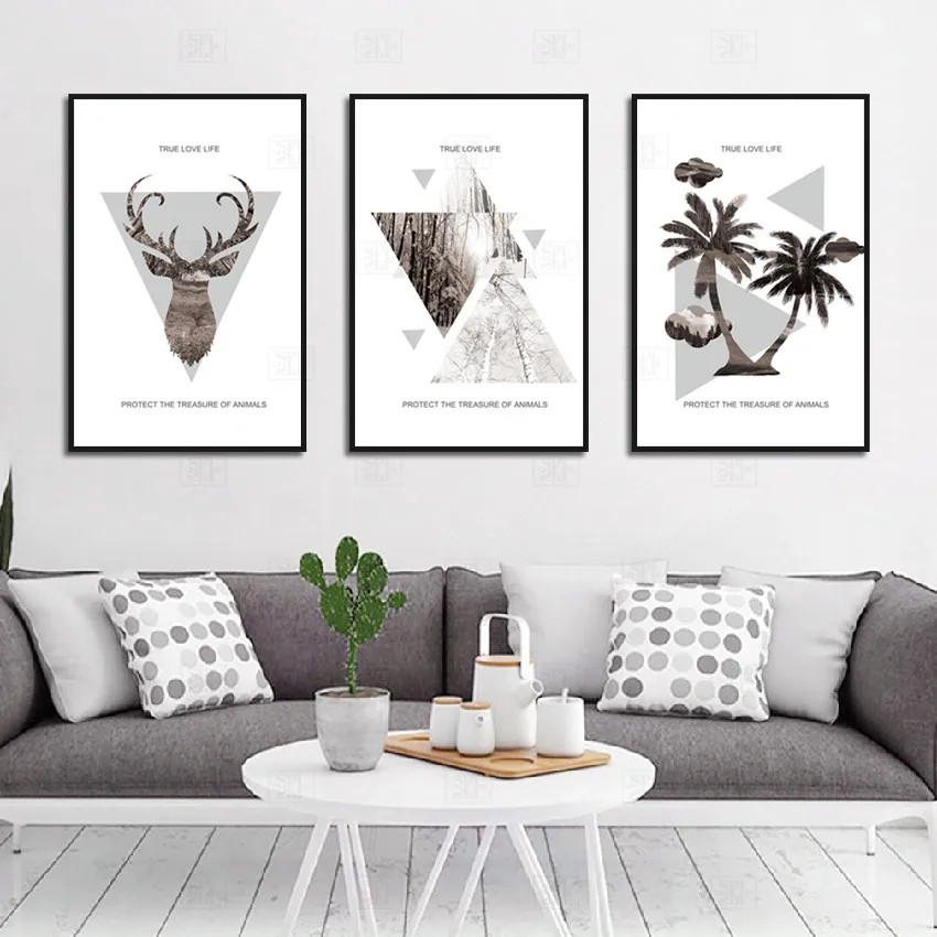 

Modern Abstract Geometric Animal Silhouette Living Room Modern Creative Decorative Painting Posters For Living Room Home Decor