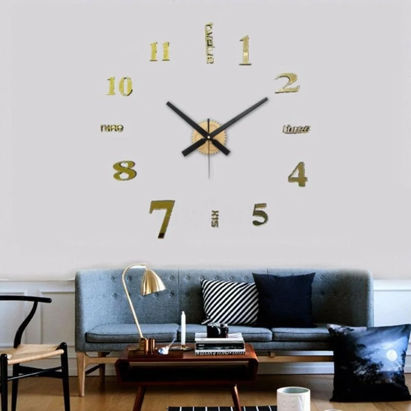 3D Wall Clock Creative Wooden Gear DIY Clock Quartz Movement Mechanism Repair Set 3 Colors Home