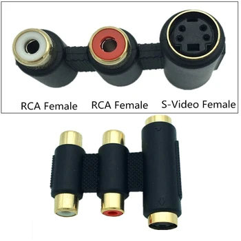 

4-Pin S-VHS Male to Two RCA Male Connectors