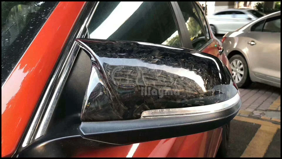 Это кованый углерод волокно для BMW 3 серии 320i 330i 335i 2013- F30 F31 стайлинга автомобилей боковой корпус бокового зеркала оболочки заменить 2 шт