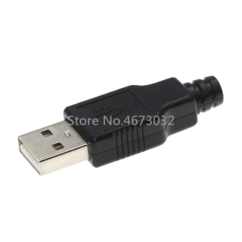 Usb Plug Socket Connector 10PCS Type A Male Female USB 4 Pin Plug Socket Connector With Black Plastic Cover Type-A DIY Kits