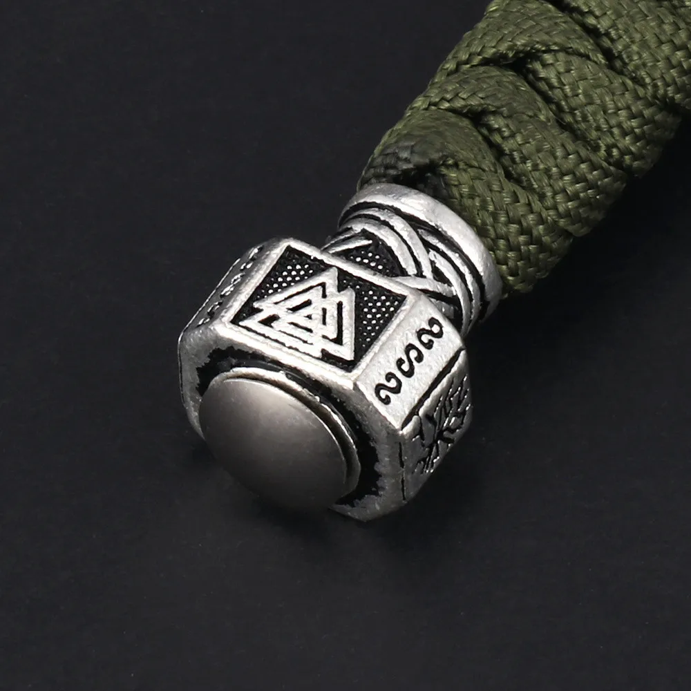 Fashion Vikings Rune Hand Woven Keychain Outdoor Camping Survival Rope - Image 5