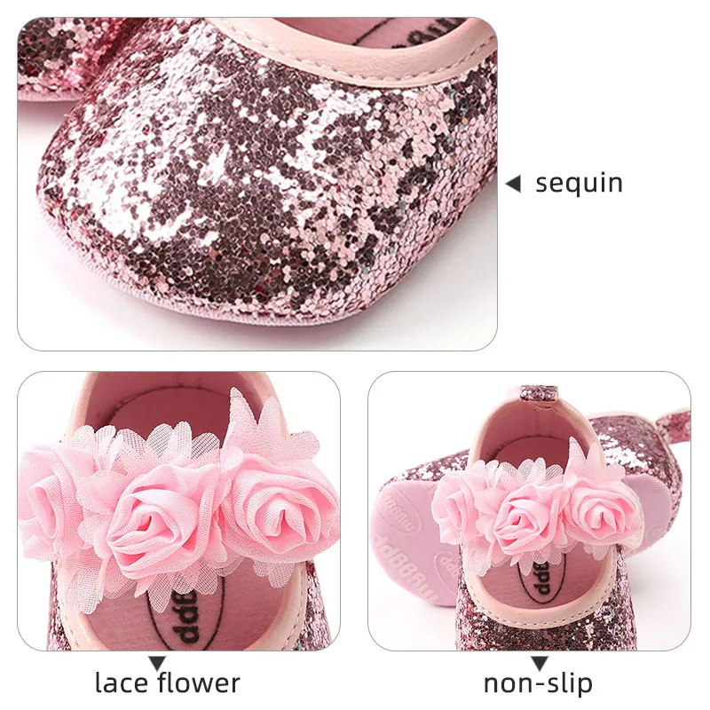 Милая обувь с блестками для новорожденных; обувь с повязкой на голову для новорожденных; обувь с цветочным узором для маленьких девочек; детская обувь для младенцев; обувь для маленьких девочек