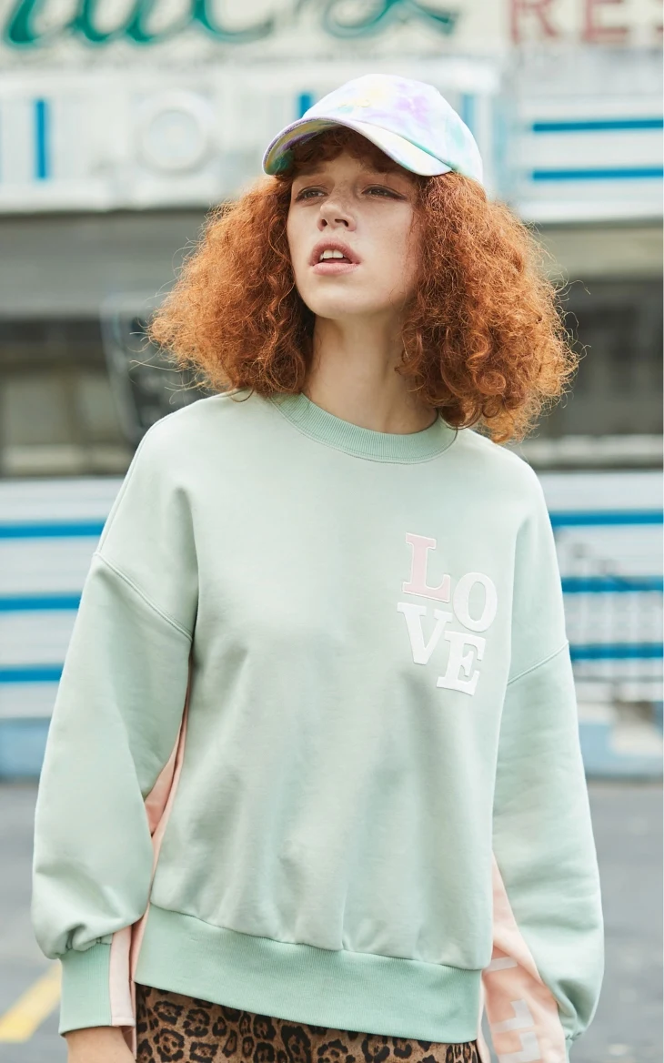 Vero Moda Новая женская хлопок контрастные буквы флисовая толстовка | 319433509