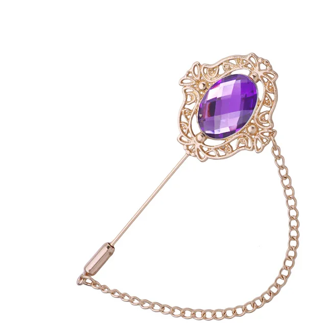 Spilla Foglia Viola Con Cristalli - Accessorio Elegante Per Abiti, Sciarpe E Cappotti - Regalo Perfetto - Foto 7