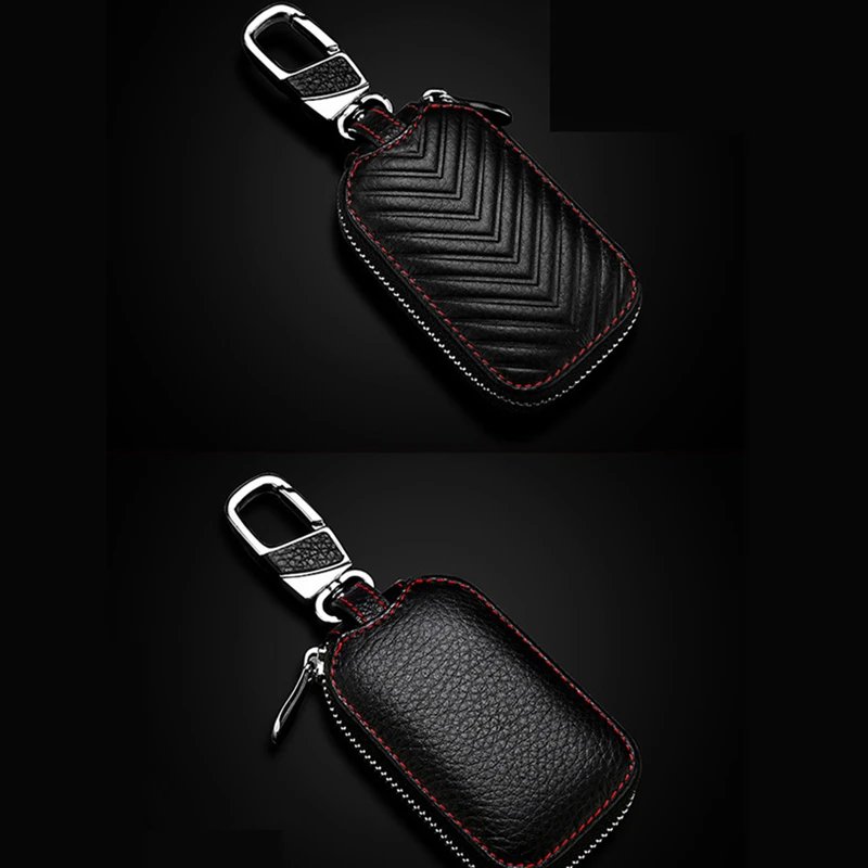 Leather Car Key Wallet Men/Women Key Bag Multi Function Car-Styling Accessories Key Case Holders Universal Car Protection