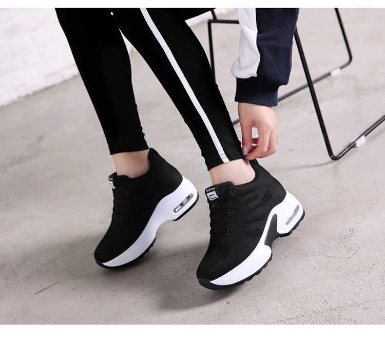 Спортивная обувь, визуально увеличивающая рост, на 9 см; женская обувь с амортизацией и дышащей сеткой; Уличная обувь для бега; спортивные кроссовки; кроссовки для ходьбы и бега