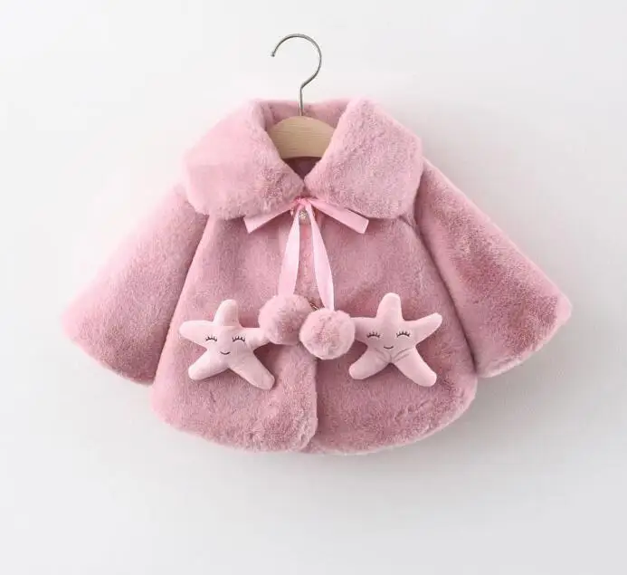 Free Shipping 2022 New Designs Cute Red Faux Fux Fleece baby Girls