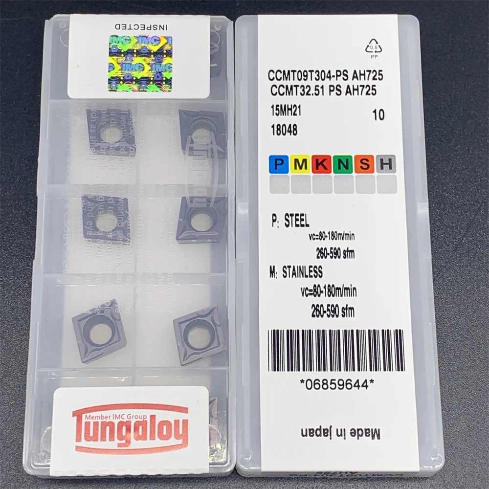 CNC 기계 카바이드 커터 터닝 도구, 내부 삽입 도구, CCMT09T304-PS AH725, CCMT 09T304 밀링 절단, 10 개