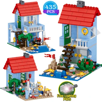

Technic Expert Creative City Building Building Block Seaside View House Toy with Luminous Children's Toy Christmas Birthday