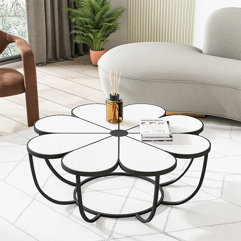 80cm Diameter Large Petal Shape Marble Table 4 80cm Diameter Large Petal Shape Marble Table 4