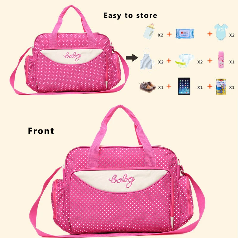 5pcs set Diaper Bag One Shoulder Baby bag Women Travel Handbag for Baby Nursing Mummy Maternity Nappy Bag luiertas