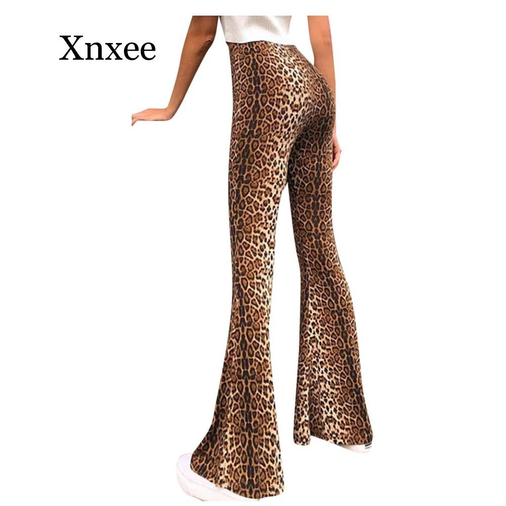 leopard flare leggings