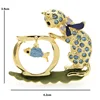 Wuli&baby Rhinestone Bowknot Cat Brooches Cute Kitty Looking Fish Brooch Pins New Year Jewelry Gift 2 Colors ► Photo 2/4