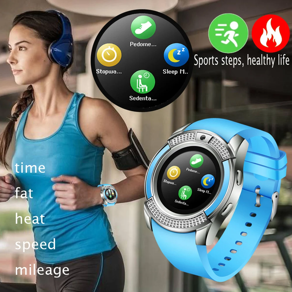 

V8 Smart Watch Men with Camera/sim Card Slot Answer Call Dial Call Function Smartwatch Android Full Touch Screen Bluetooth Watch