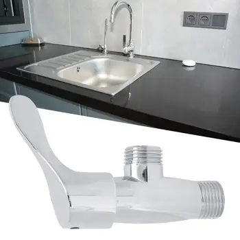 

Manual Flush Valve Household Bathroom Faucet Water Control Valve Chrome Plated Faucet Angle Valve G1/2in