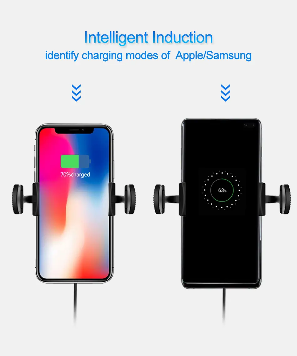 IHaitun автомобильное Qi Беспроводное зарядное устройство для iPhone XS MAX X 8 Air Vent держатель мобильного телефона для samsung Galaxy S10 S9 Подставка для зарядки