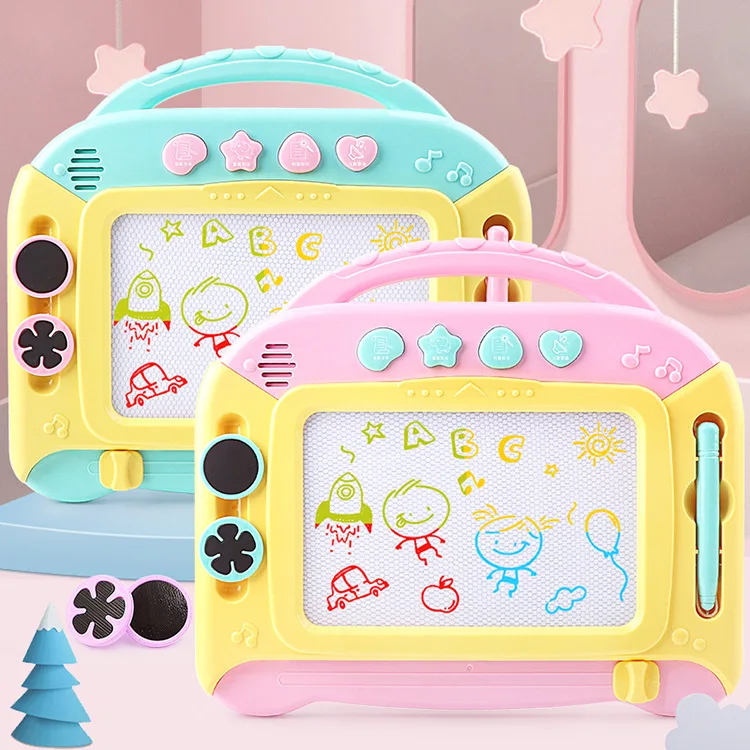 

Micro Children Multi-functional Music Sketchpad Color Magnetic Painted Graffiti Strip Stamp Writing Board Educational Toy