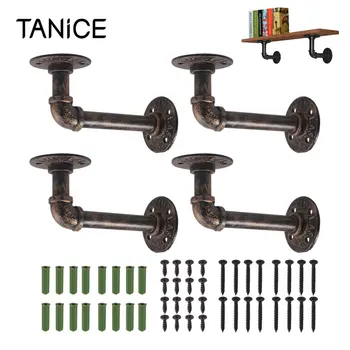 

TANiCE 4Pcs Tube Bracket Wall Mounts Pipe Rack Bracket with Mounting Hardware Kit for Floating Bookshelf Plumbing Hose Board