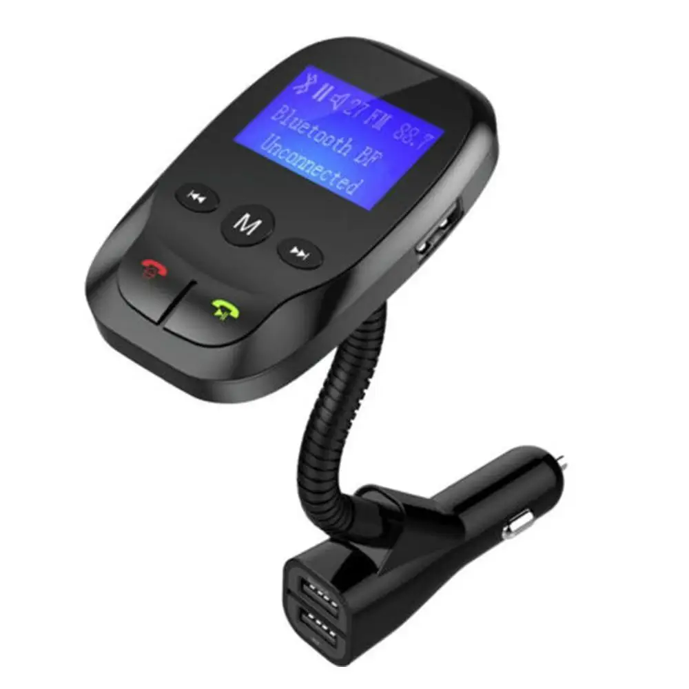 Беспроводной автомобильный Bluetooth fm-передатчик MP3 радио адаптер автомобильный комплект USB зарядное устройство Suppor звонящий мобильный телефон музыка TF карта - Название цвета: Черный