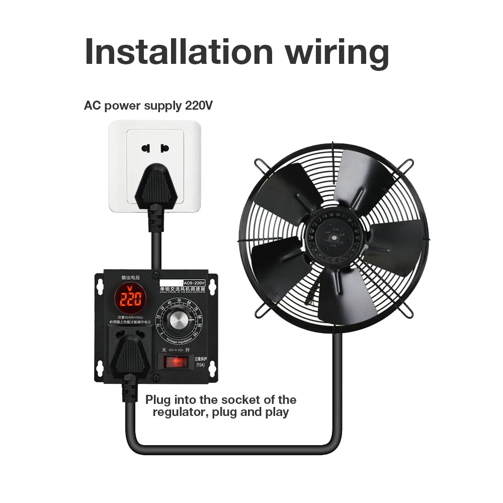 220V Governor Motor Speed Controller Electronic Voltage Regulator Single-Phase AC Fan Stepless Temperature and Light Adjustment dc motor speed controller motor speed controller voltage regulator electric motor speed controller