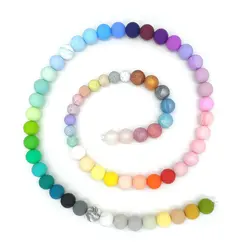 20pcs 15mm Silicone Beads Round Shape BPA Free DIY Soft Chew Teething Beads For DIY Jewelry Pacifiers Clip Chain